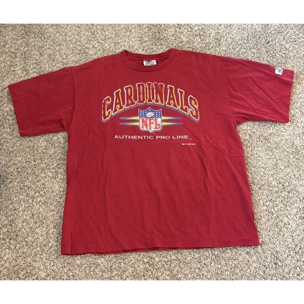 Vintage 1996 Arizona Cardinals T-Shirt Mens XL Red Logo Athletic NFL Pro Line